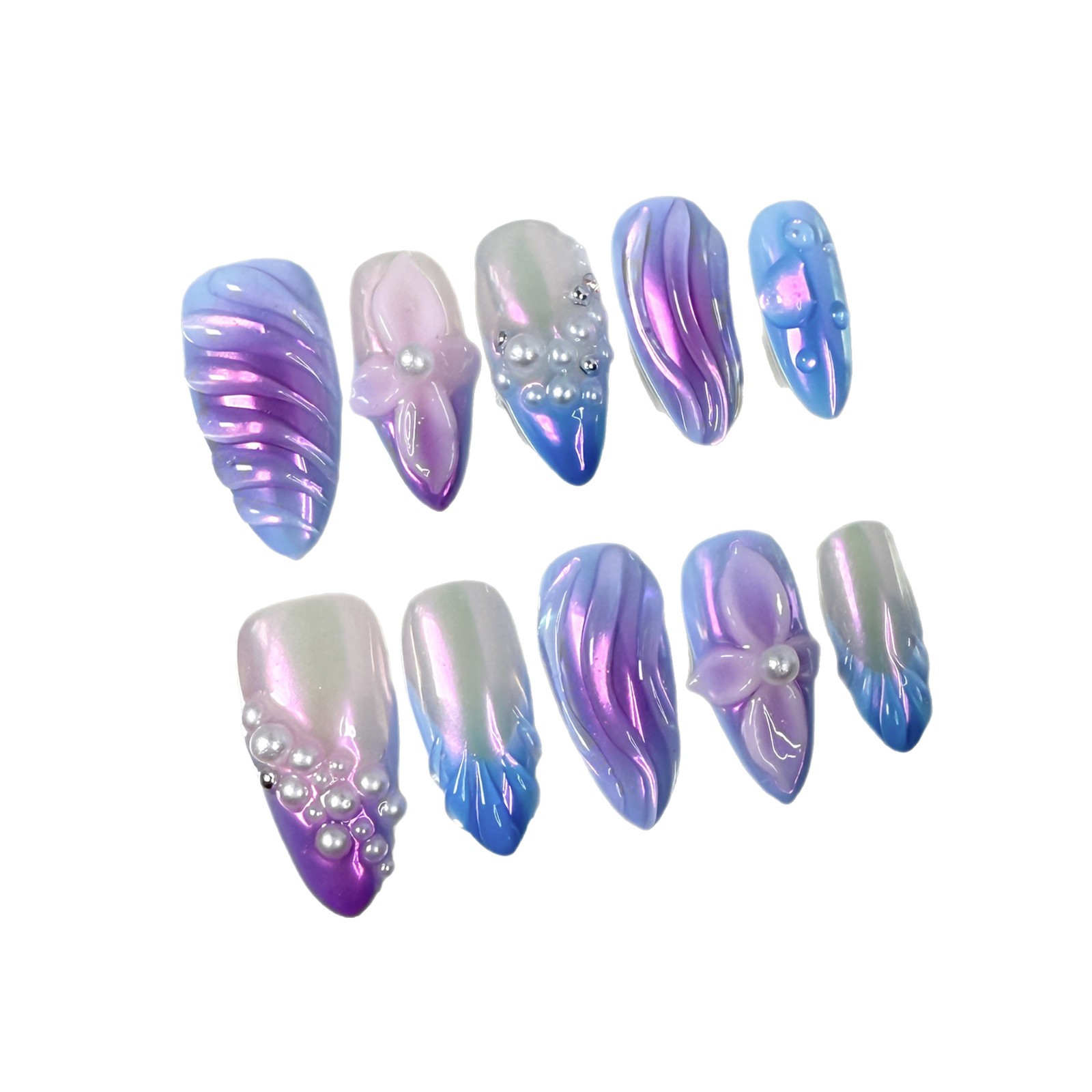 Three-dimensional Carved Nail Art With Relief Designs For Wearable Manicures