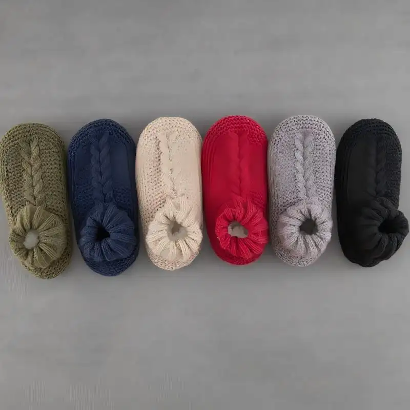 Mens Knitted Indoor Floor Shoes Soft-soled Knit