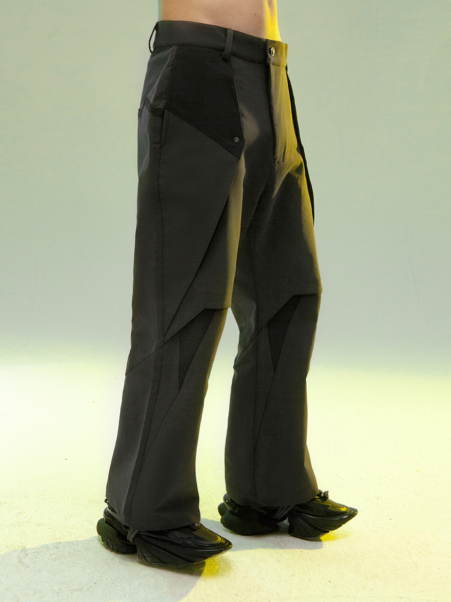 Men's And Women's Fashionable Minimalist Double-layer Structural Suit Pants