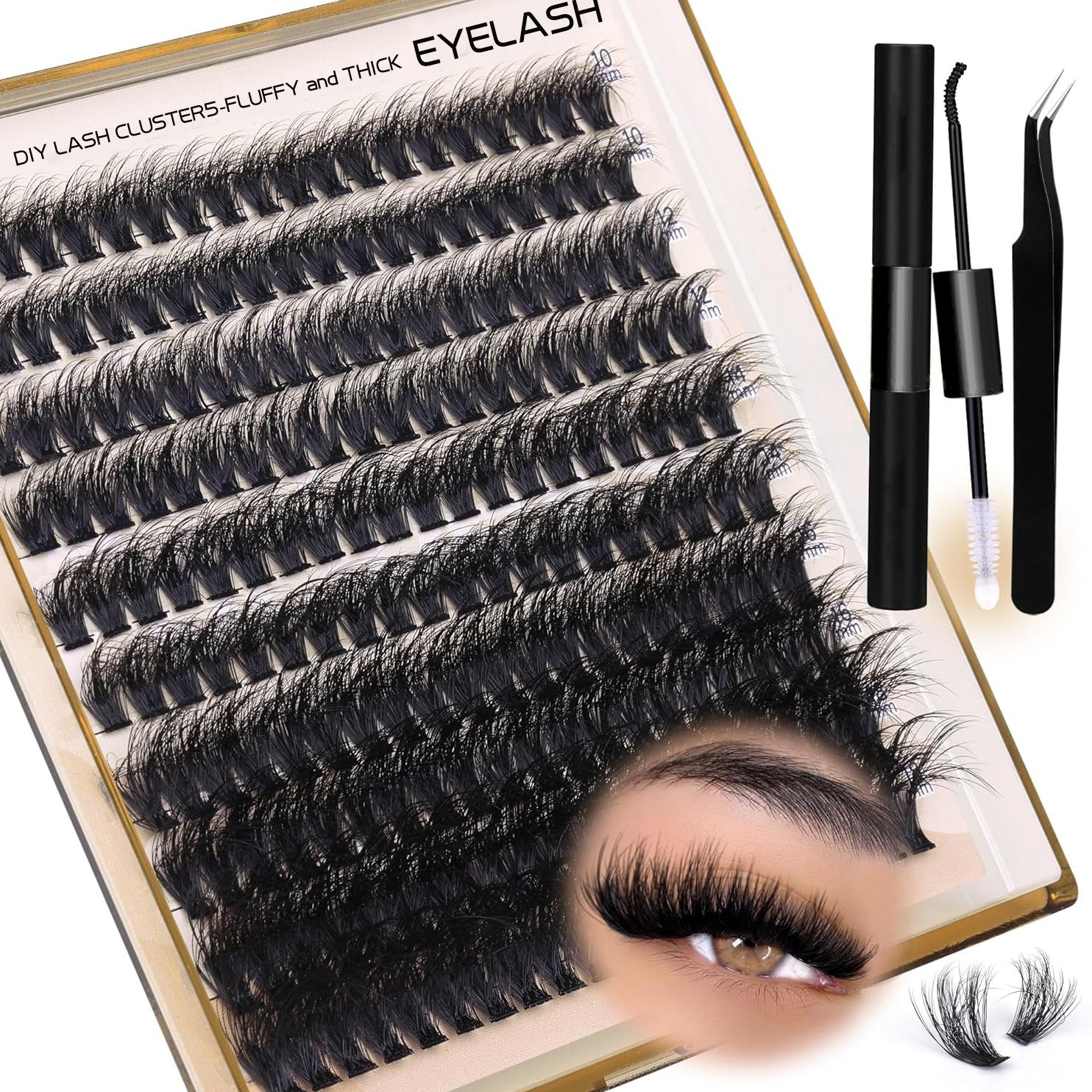 Fluffy Faux Mink Segmented Eyelashes 5