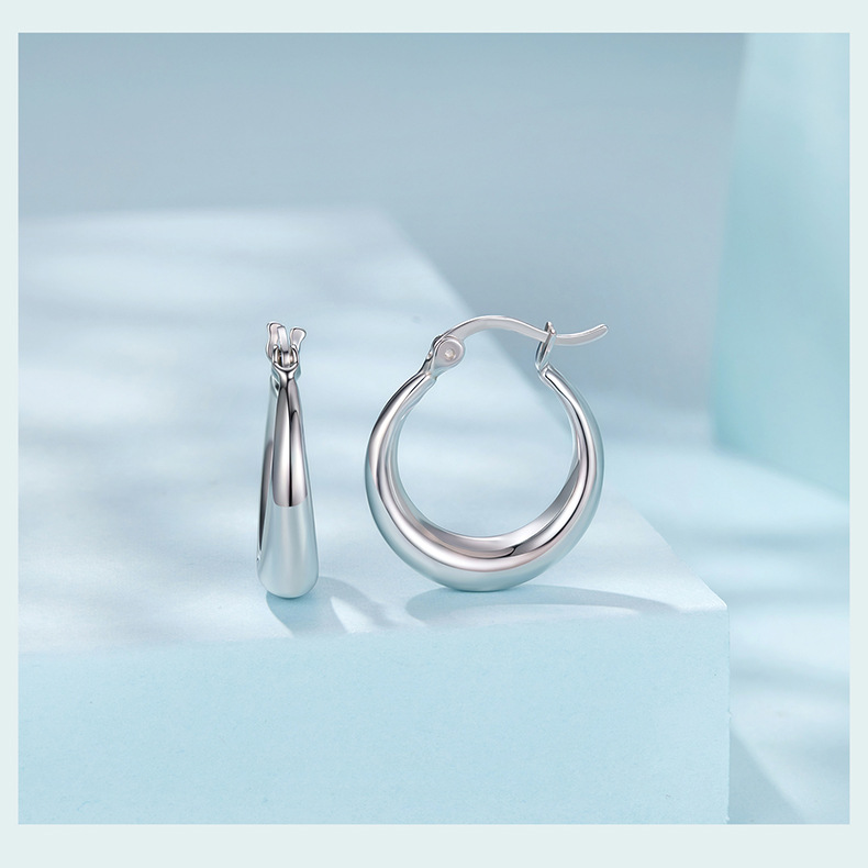 Style Metal Simple Ring Ear Clip Earrings Copper Earrings Silver Needle