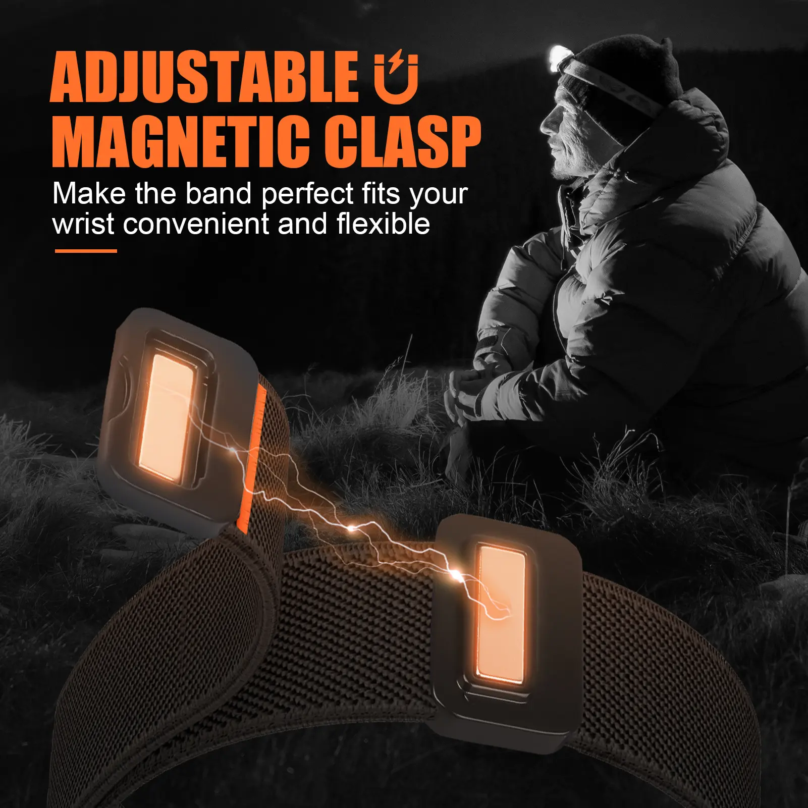 Wristband Elastic Nylon Magnetic-clasp Strap