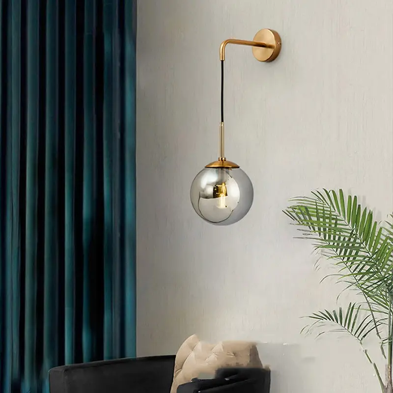 Nordic Glass Wall Lamp Living Room Bedroom