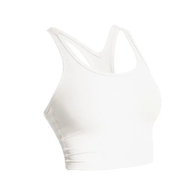 Women's Simple Solid Color Beauty Back Fashion Sports Vest White - Shop at LoveMi