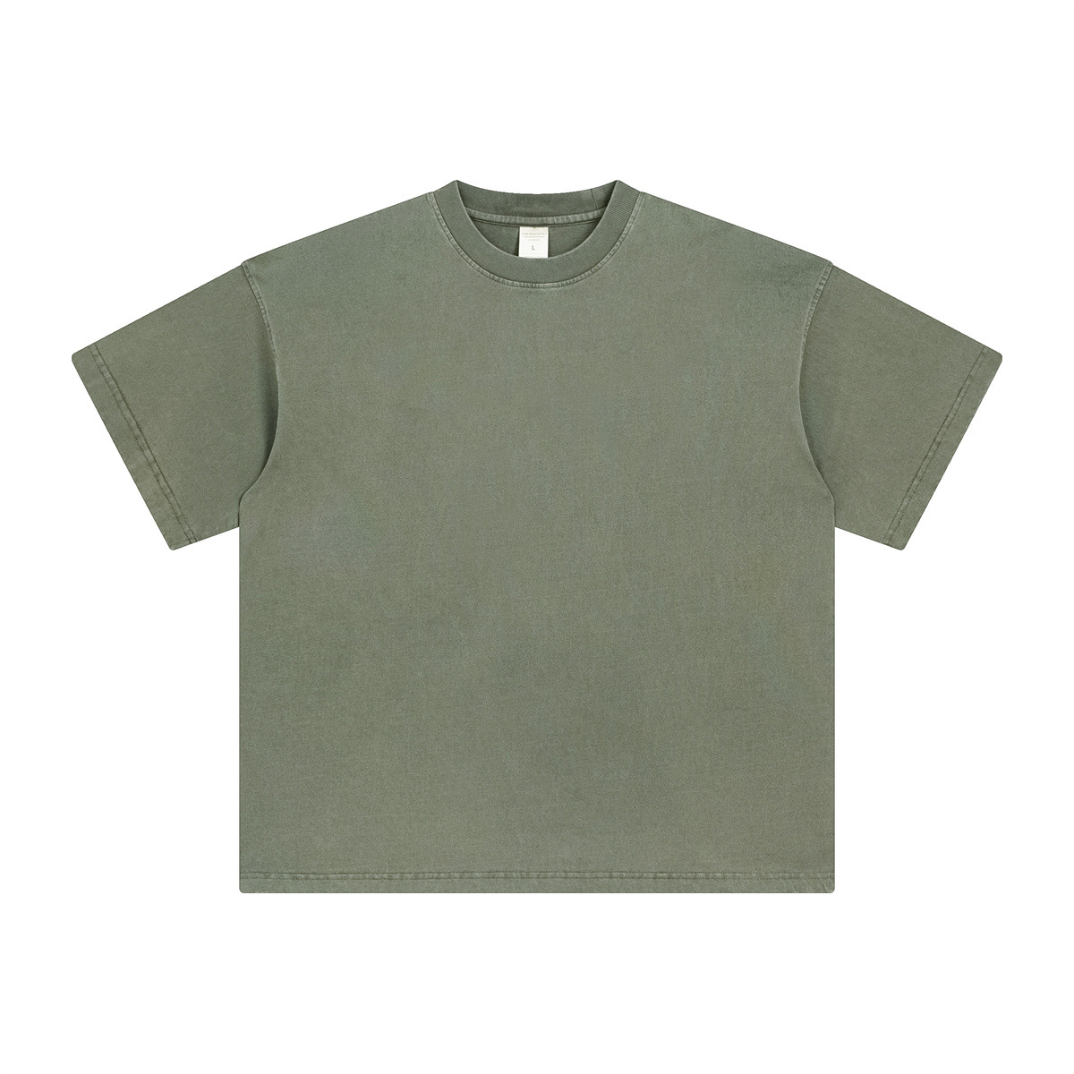 Short Sleeve Washed Gray Green