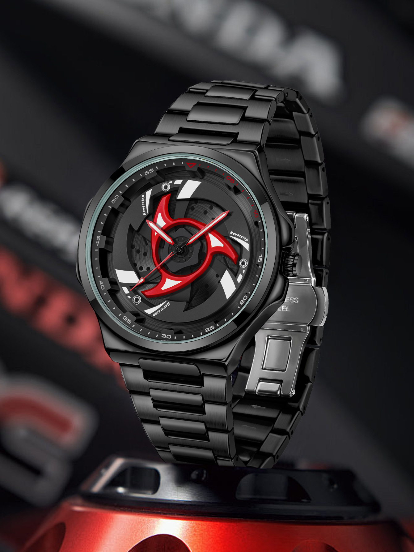 Neverstop 946 Rotating Bezel Dial Quartz Watch With A Sporty Design For Men