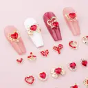 Glass New Year Nail Ornament Red Bow Accessories view 8