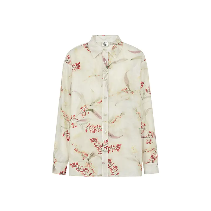 Acetic Acid Printed Ink-Drop Elegant Long-Sleeve Shirt