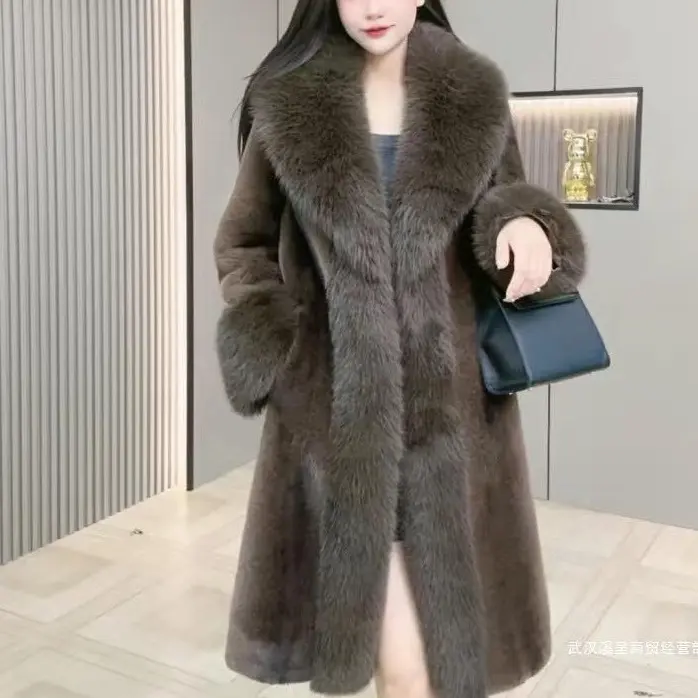 Mink Hair Fur and Leather Overcoat Women