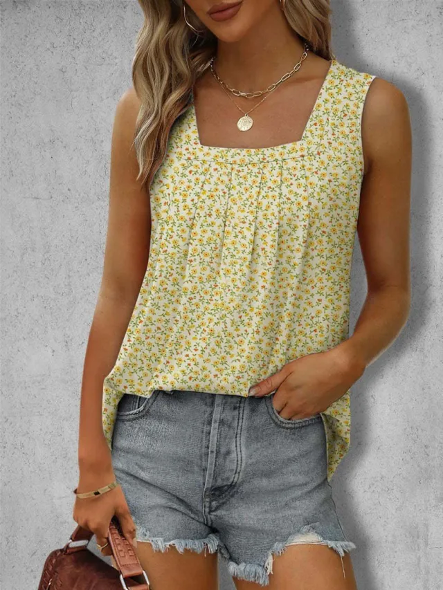 Round Neck Printed Casual Loose Short Sleeves Women's Top 3Color S - Shop at LoveMi