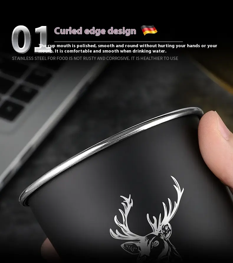 304 Stainless Steel Single Layer Cool Drinks Cup Mug