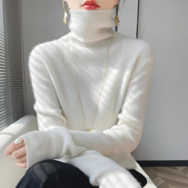 Autumn And Winter Women's High neck Sweater White - Shop at LoveMi