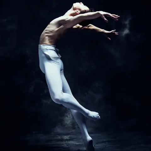 Dance Men's Ballet Leotard Practice Suit High-waist Suspender Tights