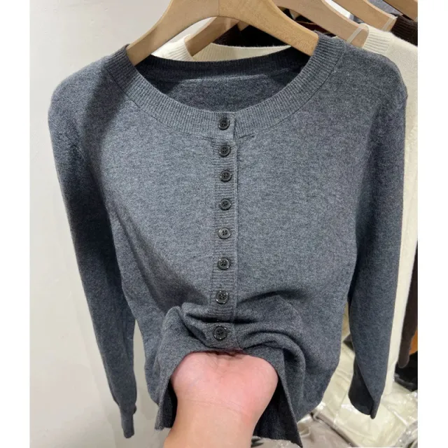 Autumn Classic Style Knitted Sweater Small Cardigan Women Gray - Shop at LoveMi