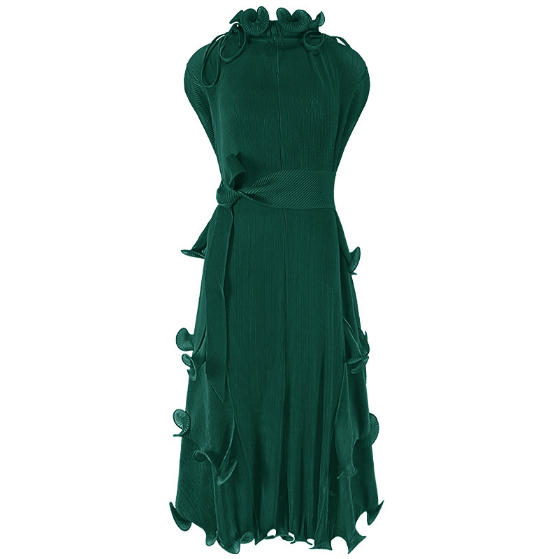 Pleated Short-Sleeve Midi Dress, picture 6 of 12