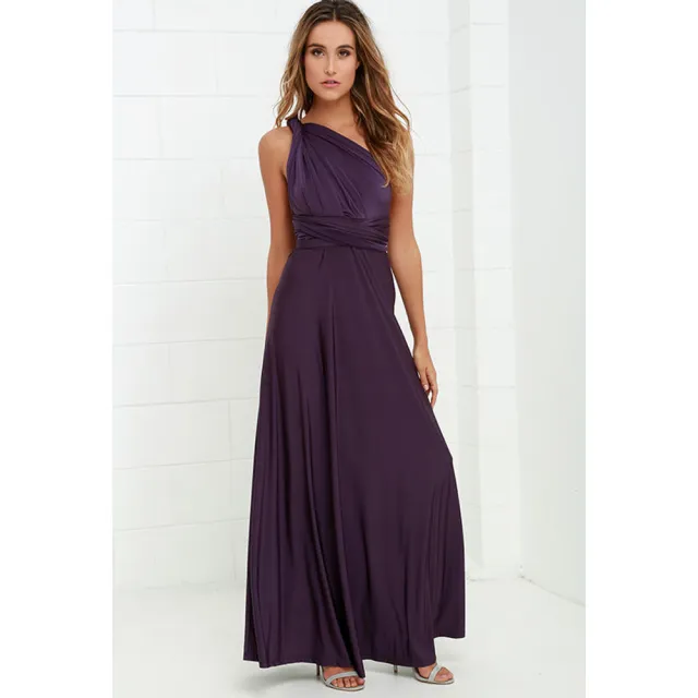 Women's Solid Color Multi rope Cross Backless Bandage One piece Dress Purple - Shop at LoveMi