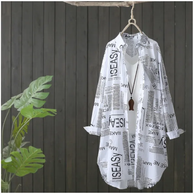Casual Loose Wide Striped Collar Sun Protection Clothing Long Shirt Black - Shop at LoveMi