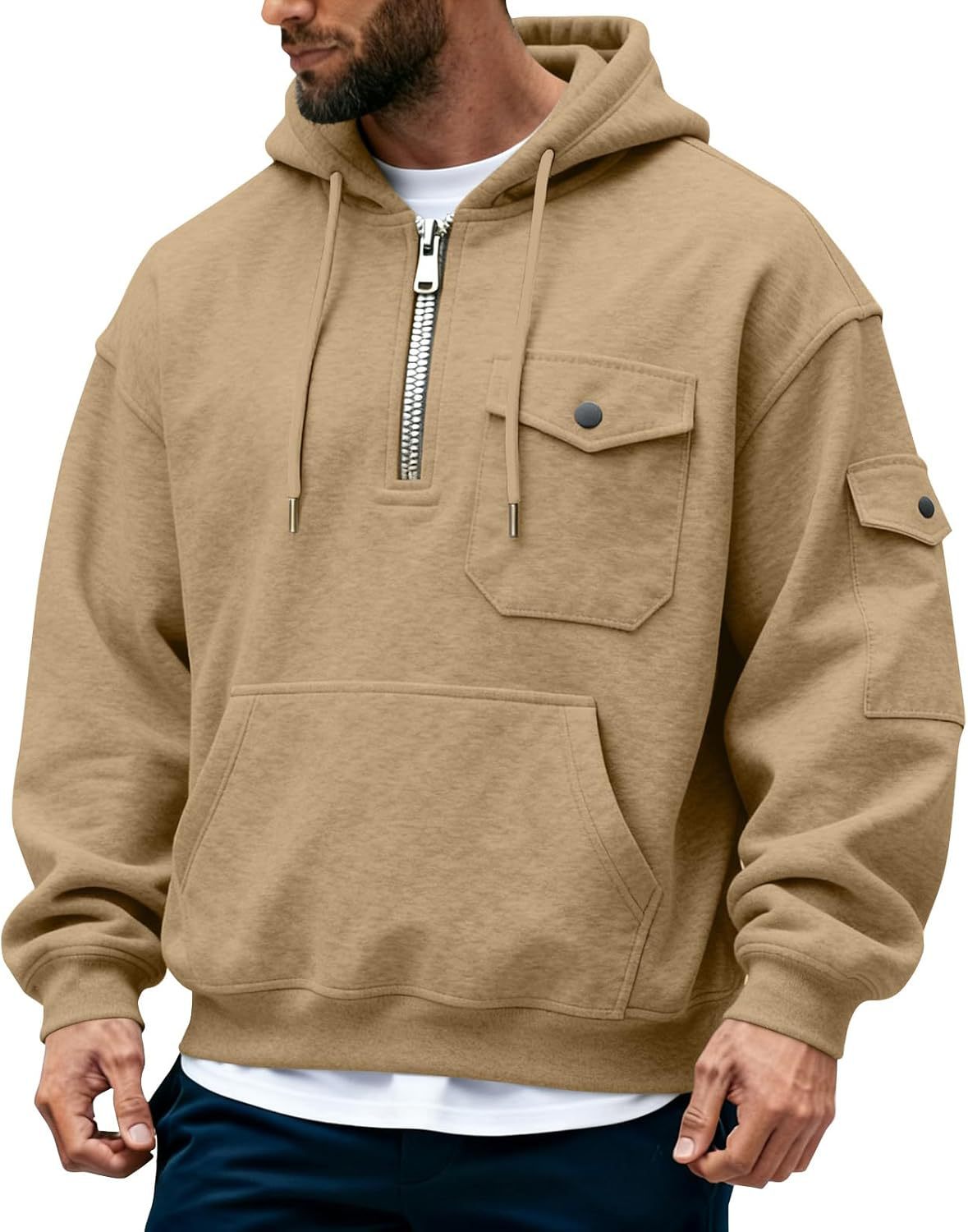Mens Hooded Long-sleeve Jacket Top
