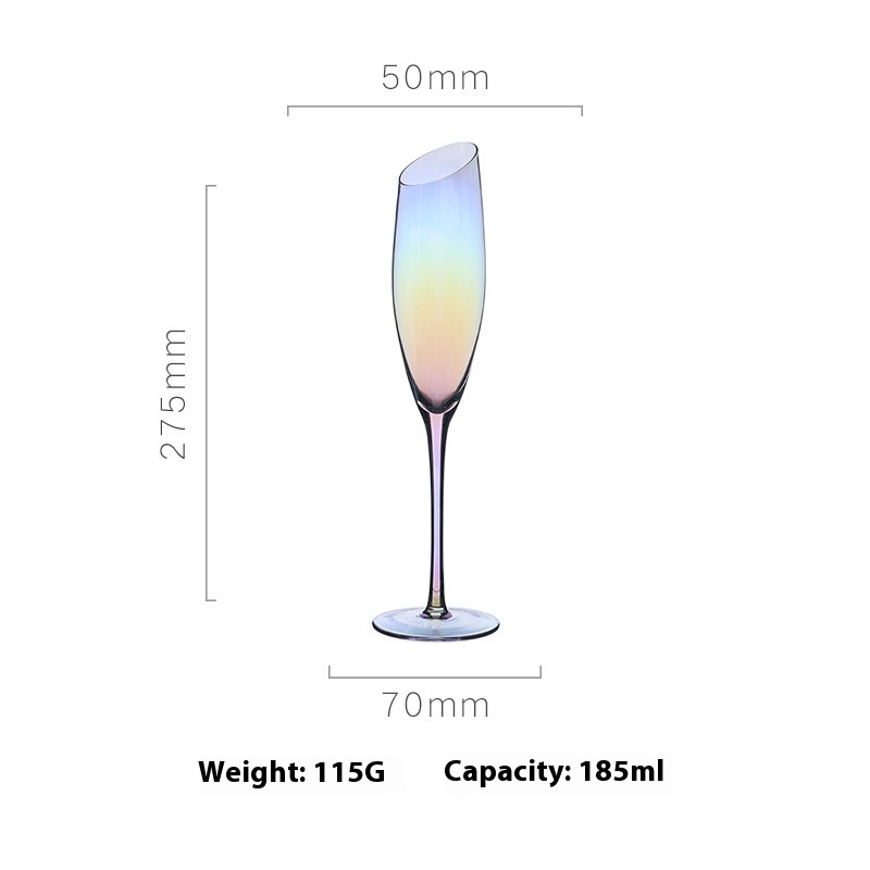 Colorful Bevel Champagne Glass