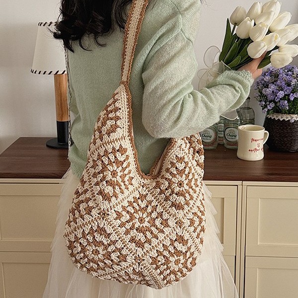 Woven Floral Clutch