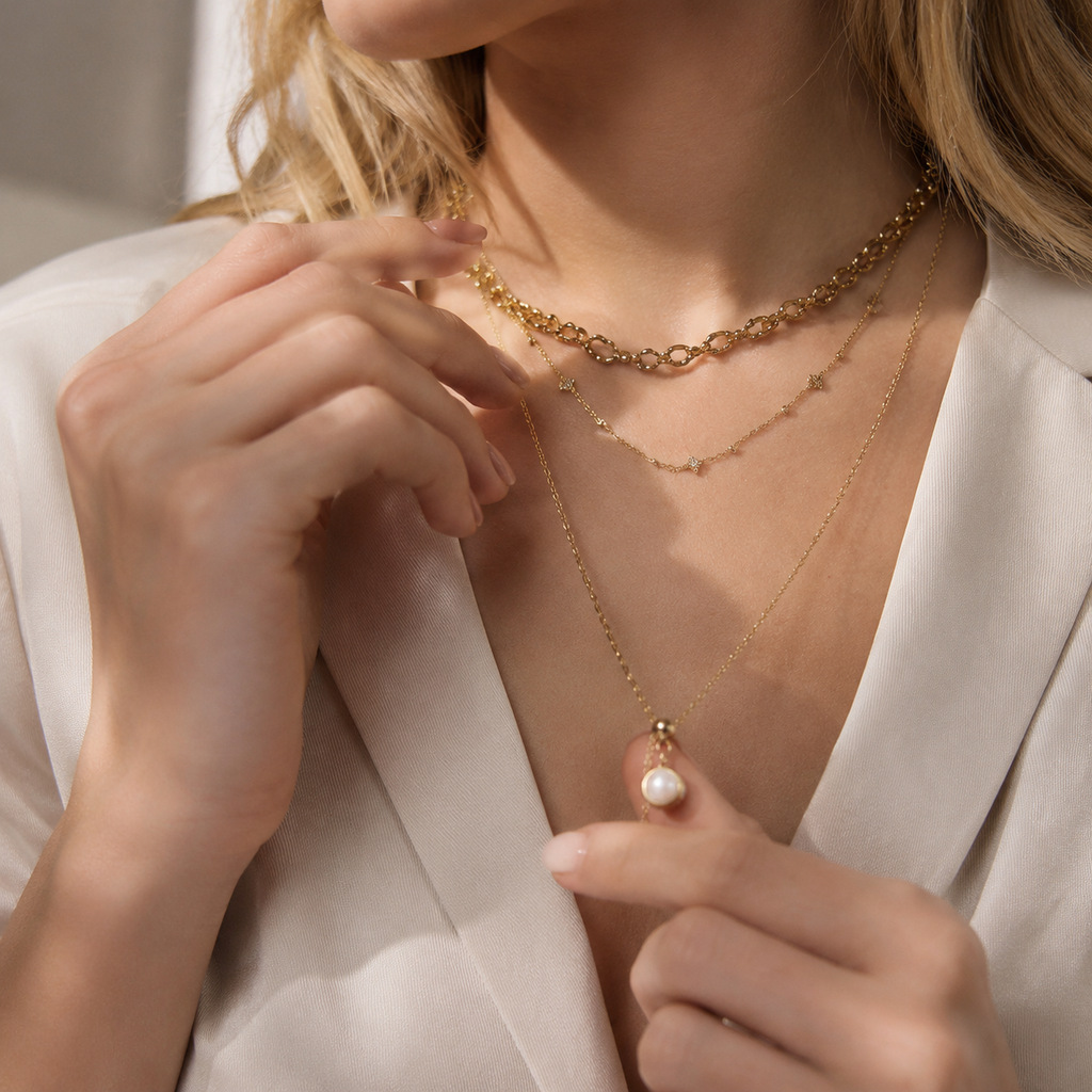 Adjustable Pull-chain Titanium Steel Long Necklace