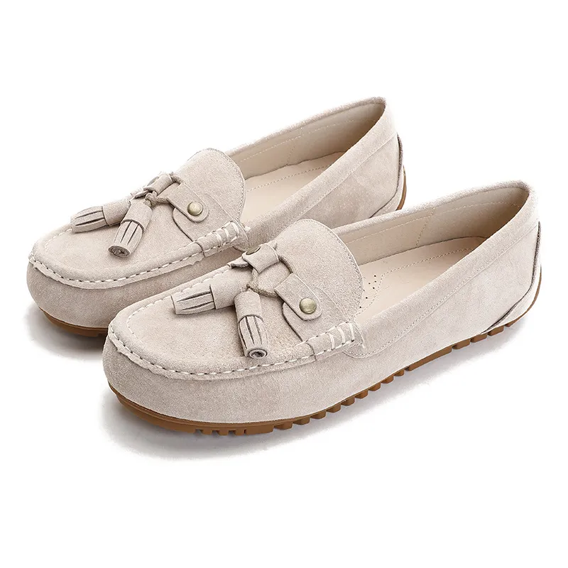 Soft Bottom Non-slip Slip-on Lofter Flat Bottom Pumps - Khaki