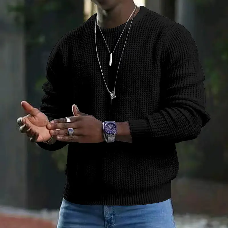 Men's New Youth Round Neck Long Sleeve Pullover Sweater