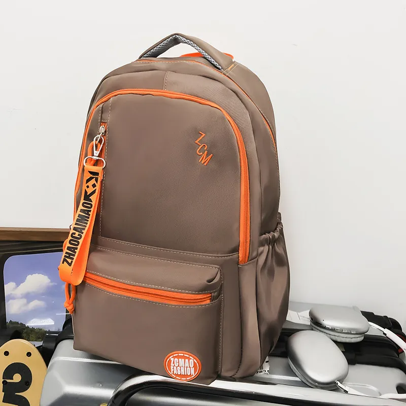 College Student Travel Junior High School Student Large Capacity Computer Backpack - Khaki