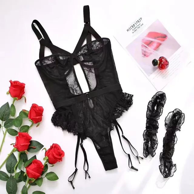 Womens 3 piece Sexy Bodysuit Lingerie Black - Shop at LoveMi