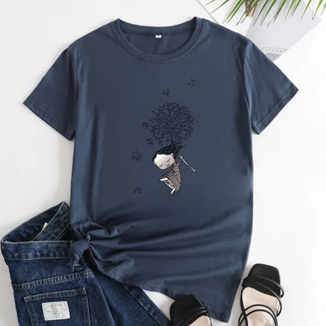 Comfort And Casual Women's Short Sleeve T shirt Dark Blue - Shop at LoveMi