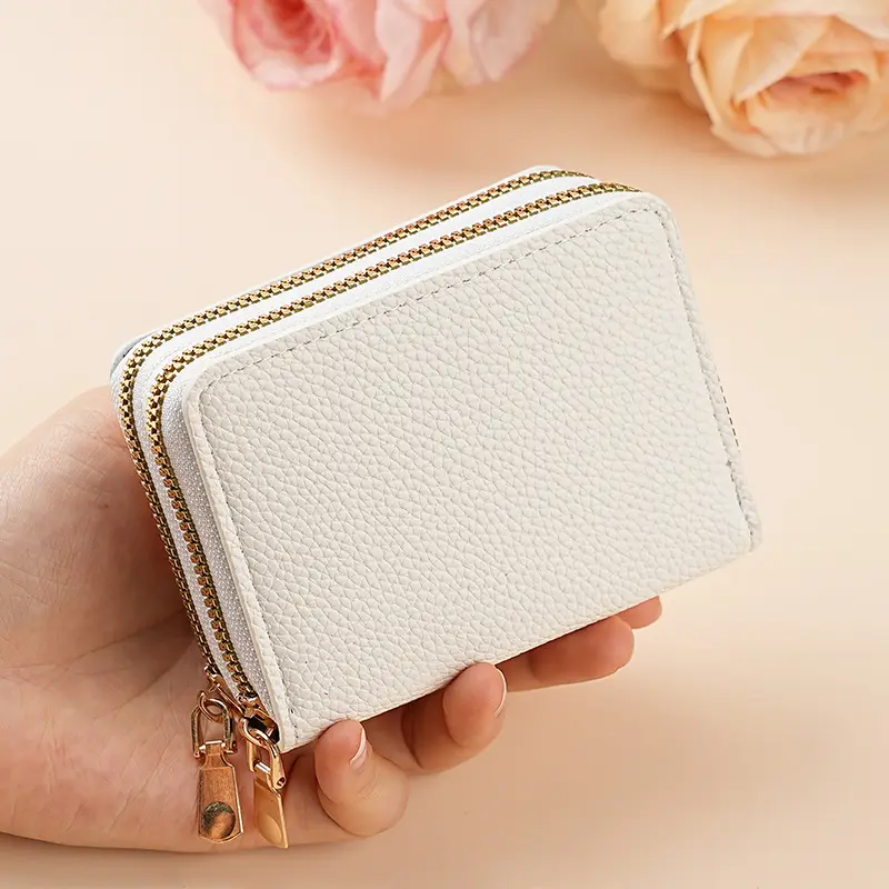Clutch Wallet With Dual Zippers And Multiple