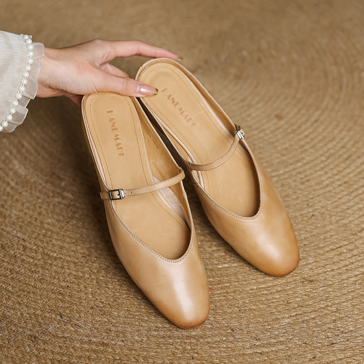 Cowhide Closed-Toe Flats, picture 4 of 6