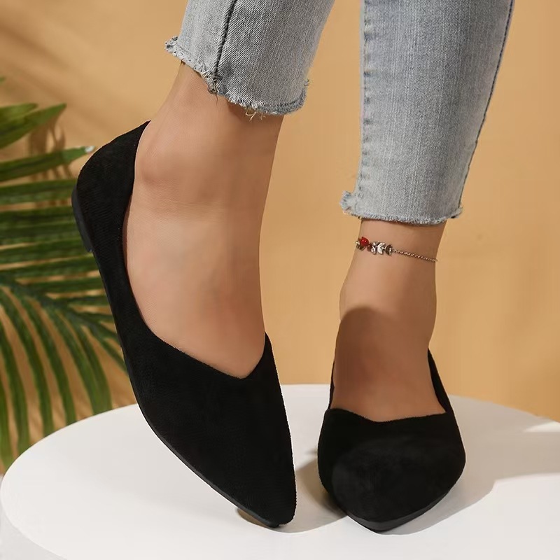 Suede flat shoes color options view 3