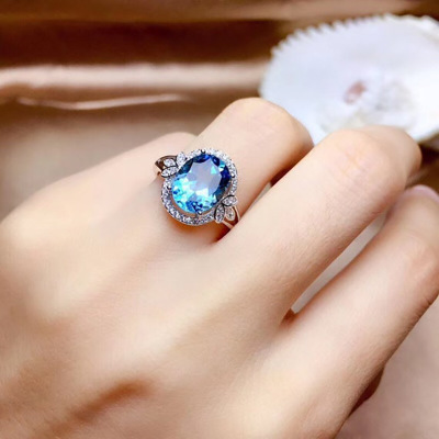 Title 2, Womens Small Flower Sapphire Diamond Ring, an ...