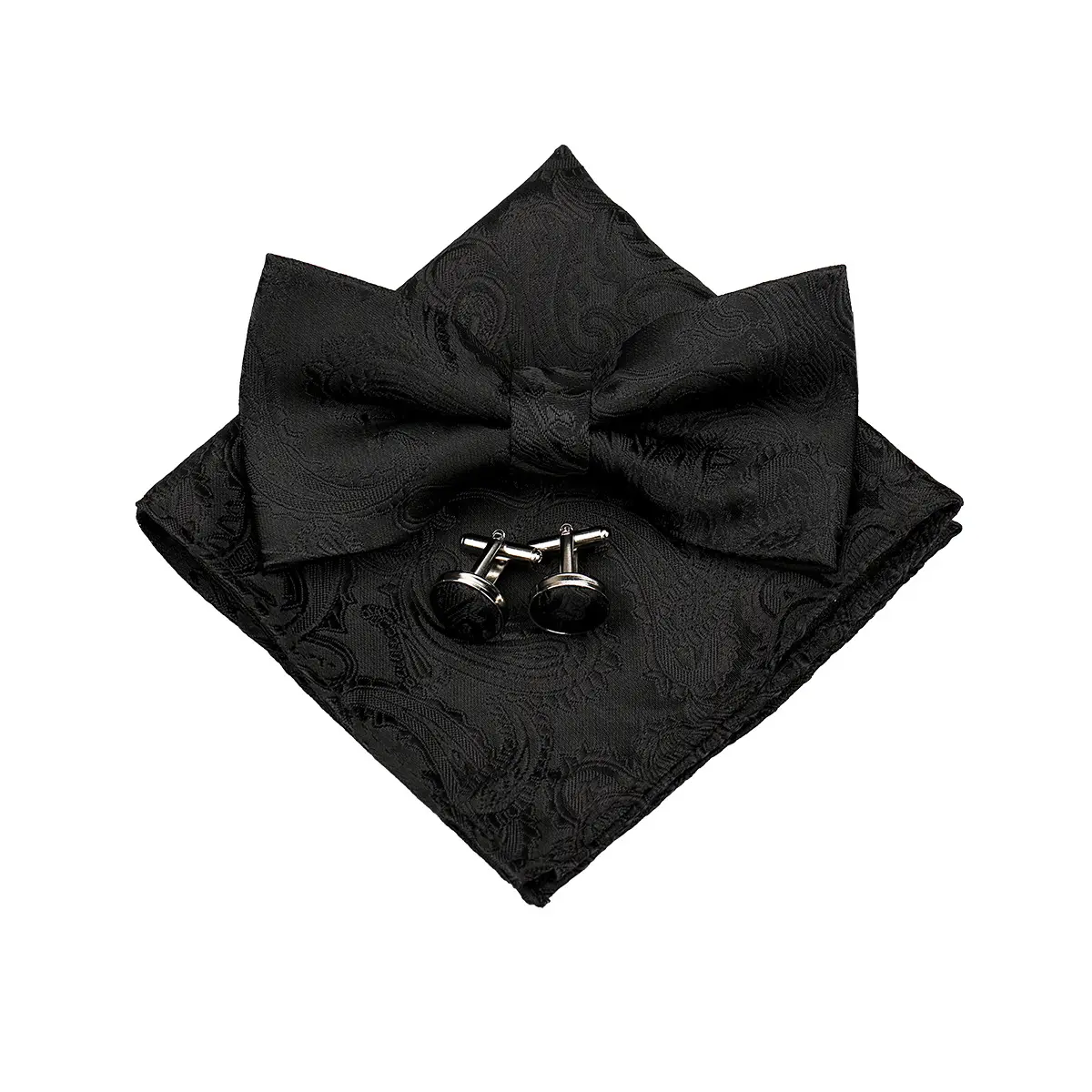 Mens Paisley Bow Tie Pocket Square