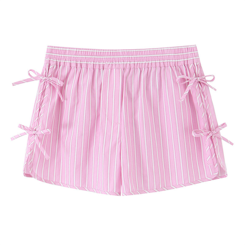 Bowknot Decoration Striped Top Casual Shorts Pants - Shop at LoveMi