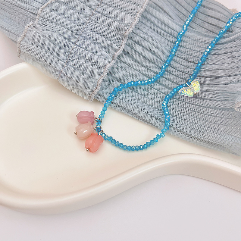 French Romantic Retro Hong Kong Style Lily Necklace