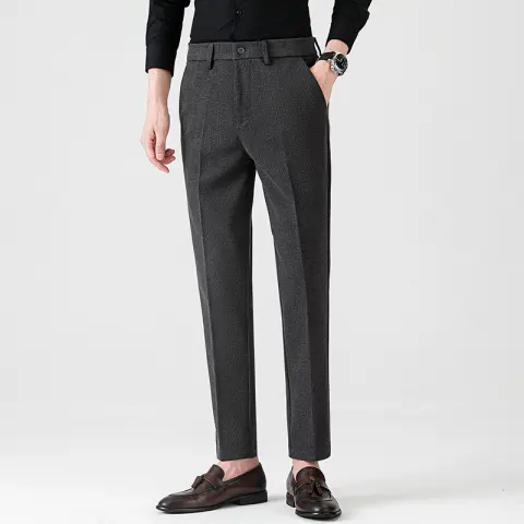 Woolen Men's Casual Pants Stretch Small Suit