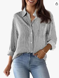 European And American Trendy Shirt Striped Pattern Printed 3D Shirt - 10Color - View 1