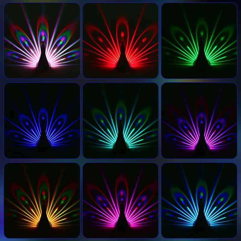 Peacocks Wall Lamp Colorful Ambient Lighting Modern Creative Atmosphere 3D Body Animal Lighting Lustre For Bedroom – image 2