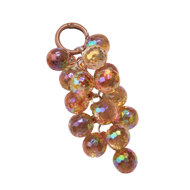 Acrylic Transparent Disco Bead Grape Cluster Keychain Pendant