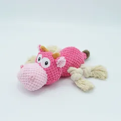 Cow Cloth Velvet Dog Toy Creaking Sound Pet Products - Pink Cow - View 1