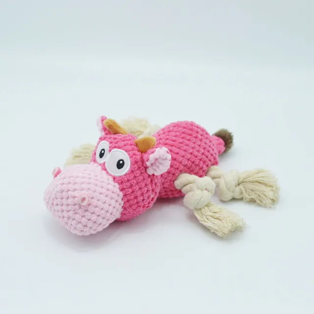 Cow Cloth Velvet Dog Toy Creaking Sound Pet Products Pink Cow - Shop at LoveMi