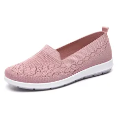 New Casual Breathable Flat Shoes - Pink - View 1