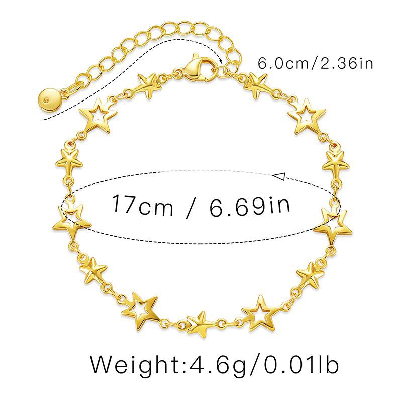 Title 1, Star Niche Bracelet doux blanc en or véritable ...