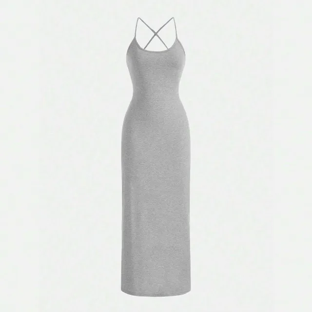 New Large Backless Backpack Women's Sexy Strapless Dress Gray - Shop at LoveMi