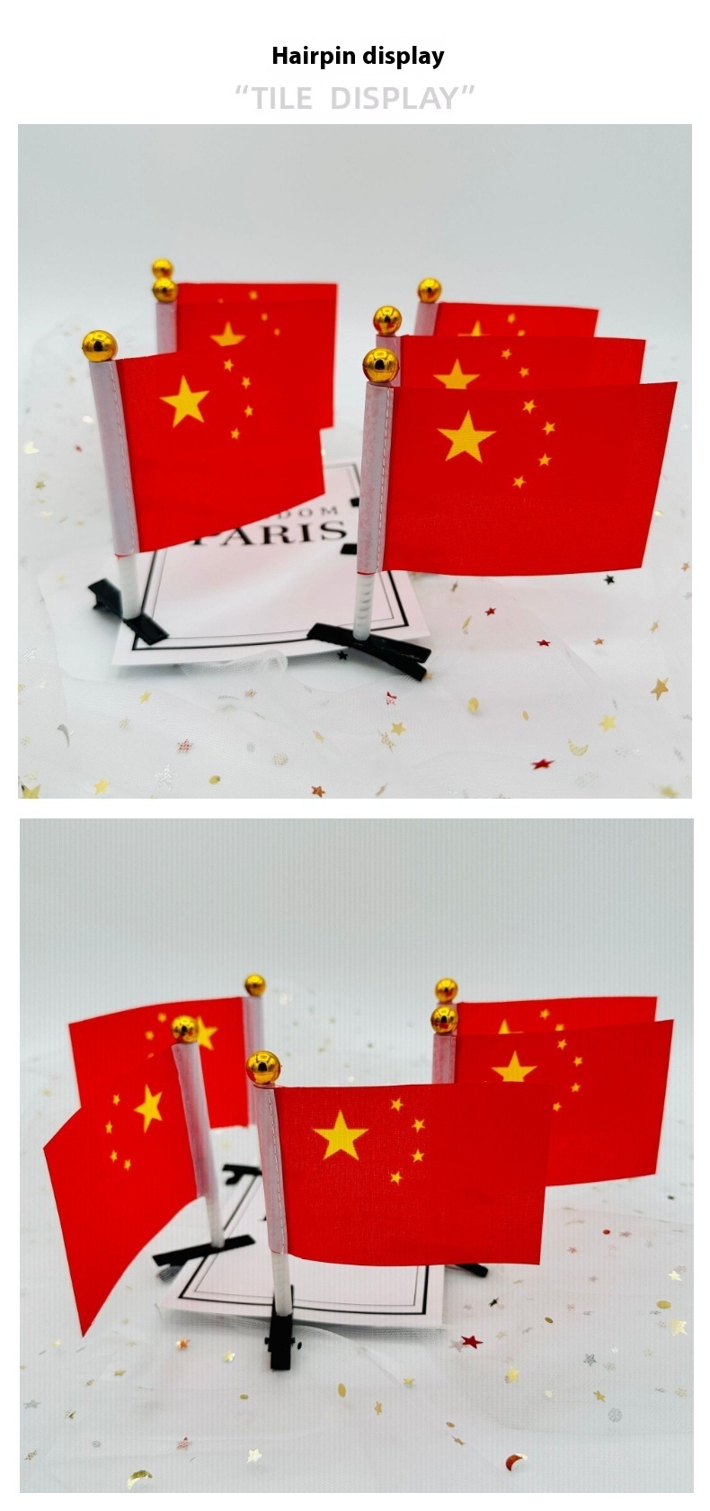 The Five-starred Red Flag Accessories Hair Hoop Barrettes