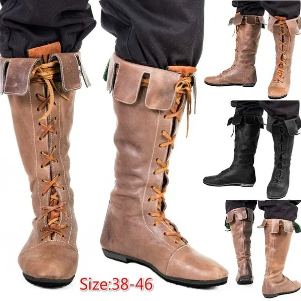 Men's Retro Plus-Size Tall Boots