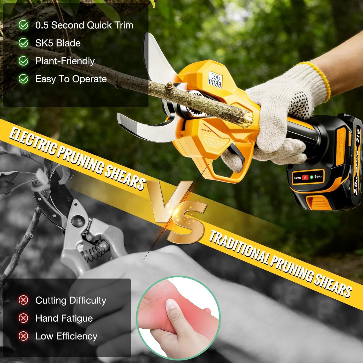 Portable Cordless Trimmer With SK5 Blade