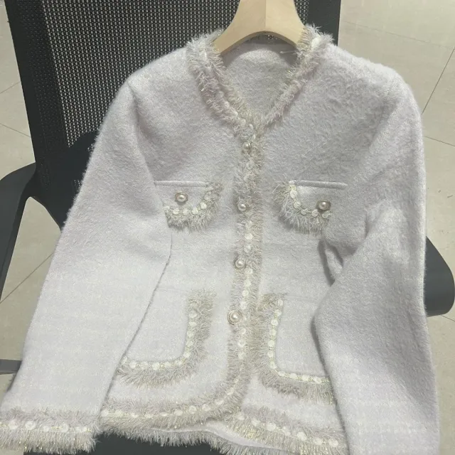 New French style Chic Knit In Faux Mink Velvet For Spring And Autumn Purple - Shop at LoveMi